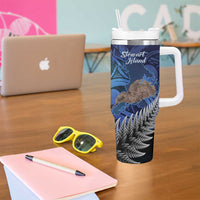 New Zealand Stewart Island Tumbler With Handle Rakiura Kiwi Maori Glowing Sky