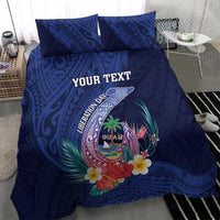 Personalised Guam Liberation Day Bedding Set Happy 80th Anniversary Fish Hook Mix Tropical Flowers