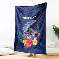 Personalised Guam Liberation Day Blanket Happy 80th Anniversary Fish Hook Mix Tropical Flowers LT14 - Polynesian Pride