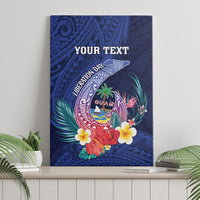 Personalised Guam Liberation Day Canvas Wall Art Happy 80th Anniversary Fish Hook Mix Tropical Flowers LT14 - Polynesian Pride