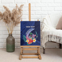 Personalised Guam Liberation Day Canvas Wall Art Happy 80th Anniversary Fish Hook Mix Tropical Flowers LT14 - Polynesian Pride
