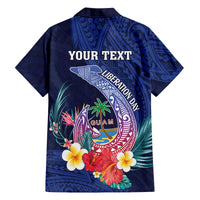 Personalised Guam Liberation Day Family Matching Tank Maxi Dress and Hawaiian Shirt Happy 80th Anniversary Fish Hook Mix Tropical Flowers