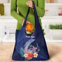 Personalised Guam Liberation Day Grocery Bag Happy 80th Anniversary Fish Hook Mix Tropical Flowers LT14 - Polynesian Pride