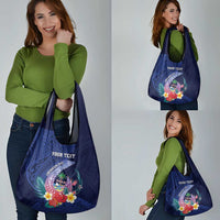 Personalised Guam Liberation Day Grocery Bag Happy 80th Anniversary Fish Hook Mix Tropical Flowers LT14 - Polynesian Pride
