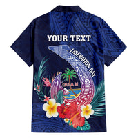 Personalised Guam Liberation Day Hawaiian Shirt Happy 80th Anniversary Fish Hook Mix Tropical Flowers LT14 - Polynesian Pride