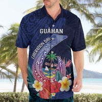 Personalised Guam Liberation Day Hawaiian Shirt Happy 80th Anniversary Fish Hook Mix Tropical Flowers LT14 - Polynesian Pride