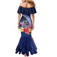 Personalised Guam Liberation Day Mermaid Dress Happy 80th Anniversary Fish Hook Mix Tropical Flowers LT14 - Polynesian Pride