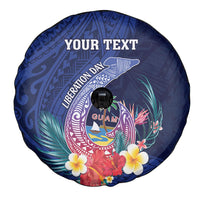 Personalised Guam Liberation Day Spare Tire Cover Happy 80th Anniversary Fish Hook Mix Tropical Flowers LT14 - Polynesian Pride