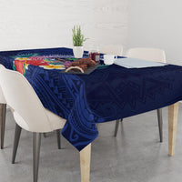 Personalised Guam Liberation Day Tablecloth Happy 80th Anniversary Fish Hook Mix Tropical Flowers LT14 - Polynesian Pride