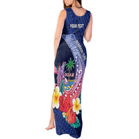 Personalised Guam Liberation Day Tank Maxi Dress Happy 80th Anniversary Fish Hook Mix Tropical Flowers LT14 - Polynesian Pride