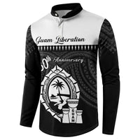 Guam Liberation Day Button Sweatshirt Biba Guahan Chamorro 80th Anniversary - Black LT14 - Polynesian Pride