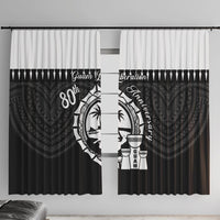 Guam Liberation Day Window Curtain Biba Guahan Chamorro 80th Anniversary - Black LT14 With Hooks Black - Polynesian Pride