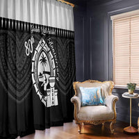 Guam Liberation Day Window Curtain Biba Guahan Chamorro 80th Anniversary - Black LT14 - Polynesian Pride