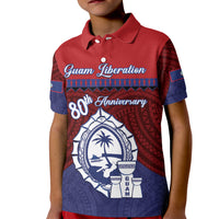Guam Liberation Day Kid Polo Shirt Biba Guahan Chamorro 80th Anniversary - Blue