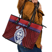 Guam Liberation Day Leather Tote Bag Biba Guahan Chamorro 80th Anniversary - Blue LT14 - Polynesian Pride