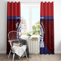 Guam Liberation Day Window Curtain Biba Guahan Chamorro 80th Anniversary - Blue LT14 - Polynesian Pride