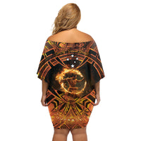 Samoa Teuila 2024 Festival Off Shoulder Short Dress Samoan Siva Afi With Red Gingers LT14 - Polynesian Pride