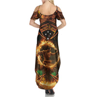 Samoa Teuila 2024 Festival Summer Maxi Dress Samoan Siva Afi With Red Gingers LT14 - Polynesian Pride