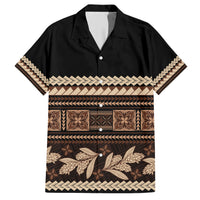 Black Samoa Siapo Teuila Flowers Hawaiian Shirt LT14 Black - Polynesian Pride