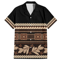 Black Samoa Siapo Teuila Flowers Hawaiian Shirt LT14 Black - Polynesian Pride