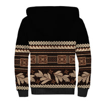 Black Samoa Siapo Teuila Flowers Sherpa Hoodie LT14 - Polynesian Pride