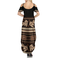 Black Samoa Siapo Teuila Flowers Summer Maxi Dress LT14 - Polynesian Pride