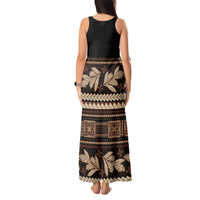Black Samoa Siapo Teuila Flowers Tank Maxi Dress LT14 - Polynesian Pride