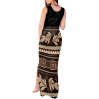 Black Samoa Siapo Teuila Flowers Tank Maxi Dress LT14 - Polynesian Pride