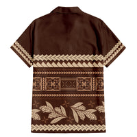 Brown Samoa Siapo Teuila Flowers Family Matching Mermaid Dress and Hawaiian Shirt