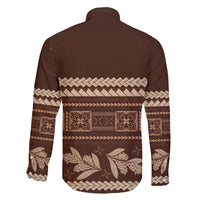 Brown Samoa Siapo Teuila Flowers Family Matching Puletasi and Hawaiian Shirt