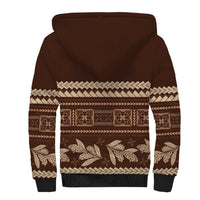 Brown Samoa Siapo Teuila Flowers Sherpa Hoodie LT14 - Polynesian Pride