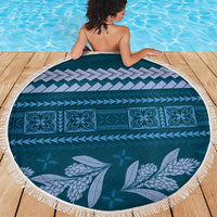 Dark Cyan Samoa Siapo Teuila Flowers Beach Blanket