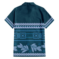 Dark Cyan Samoa Siapo Teuila Flowers Hawaiian Shirt LT14 - Polynesian Pride