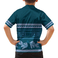 Dark Cyan Samoa Siapo Teuila Flowers Hawaiian Shirt LT14 - Polynesian Pride