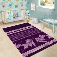 Purple Samoa Siapo Teuila Flowers Area Rug