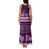 Purple Samoa Siapo Teuila Flowers Family Matching Tank Maxi Dress and Hawaiian Shirt