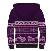 Purple Samoa Siapo Teuila Flowers Sherpa Hoodie LT14 - Polynesian Pride