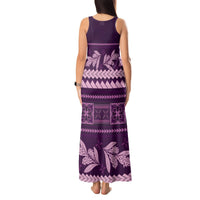 Purple Samoa Siapo Teuila Flowers Tank Maxi Dress LT14 - Polynesian Pride