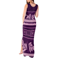 Purple Samoa Siapo Teuila Flowers Tank Maxi Dress LT14 - Polynesian Pride