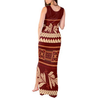 Red Samoa Siapo Teuila Flowers Tank Maxi Dress LT14 - Polynesian Pride