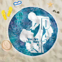 Turquoise Polynesia Father's Day Beach Blanket Dad You Are My Hero LT14 One Size 150cm Turquoise - Polynesian Pride