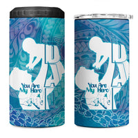 Turquoise Polynesia Father's Day 4 in 1 Can Cooler Tumbler Dad You Are My Hero LT14 One Size: 16 oz Turquoise - Polynesian Pride