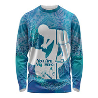 Turquoise Polynesia Father's Day Long Sleeve Shirt Dad You Are My Hero LT14 Unisex Turquoise - Polynesian Pride