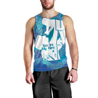 Turquoise Polynesia Father's Day Men Tank Top Dad You Are My Hero LT14 - Polynesian Pride