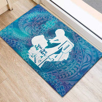 Turquoise Polynesia Father's Day Rubber Doormat Dad You Are My Hero LT14 - Polynesian Pride