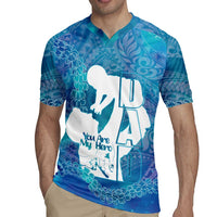 Turquoise Polynesia Father's Day Rugby Jersey Dad You Are My Hero LT14 - Polynesian Pride