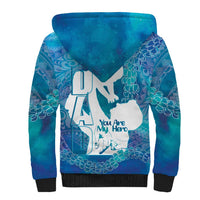 Turquoise Polynesia Father's Day Sherpa Hoodie Dad You Are My Hero LT14 - Polynesian Pride