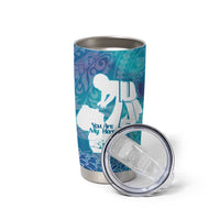 Turquoise Polynesia Father's Day Tumbler Cup Dad You Are My Hero