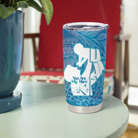 Turquoise Polynesia Father's Day Tumbler Cup Dad You Are My Hero
