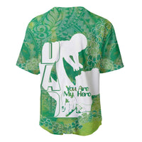 Green Polynesia Father's Day Baseball Jersey Dad You Are My Hero